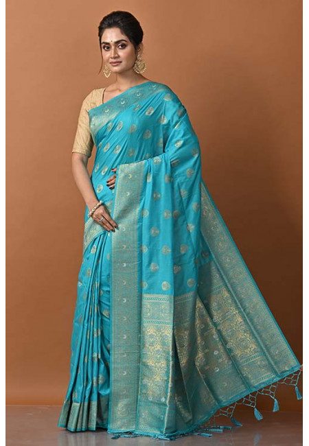 Sky Blue Color Manipuri Silk Saree (She Saree 1254)