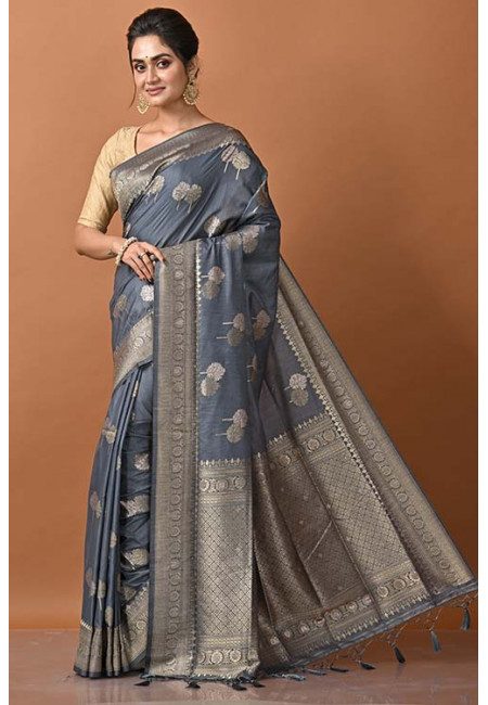Grey Color Manipuri Silk Saree (She Saree 1256)