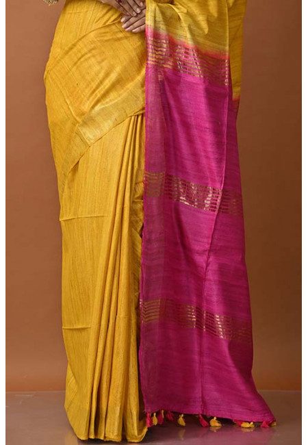 Yellow Color Pure Gicha Silk Saree (She Saree 1271)