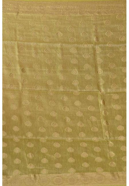 Chinese Green Color Linen Silk Saree (She Saree 1274)