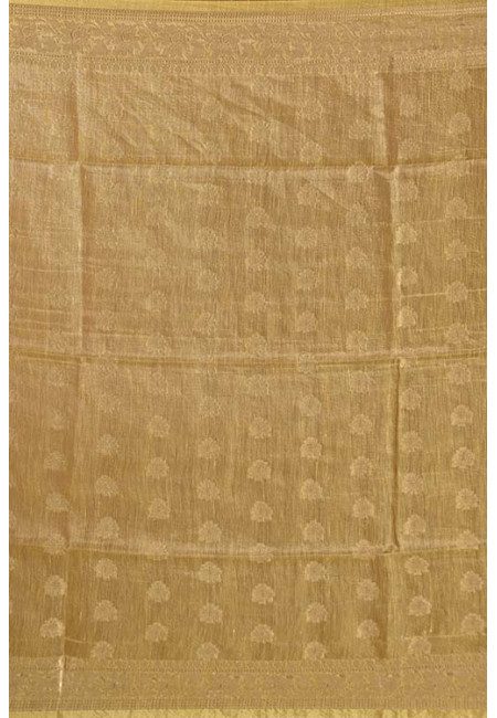 Middle Yellow Red Color Linen Silk Saree (She Saree 1275)