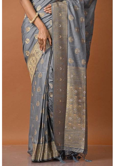Spanish Grey Color Manipuri Silk Saree (She Saree 1278)
