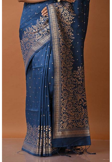 Dark Queen Blue Color Matka Silk Saree (She Saree 1280)