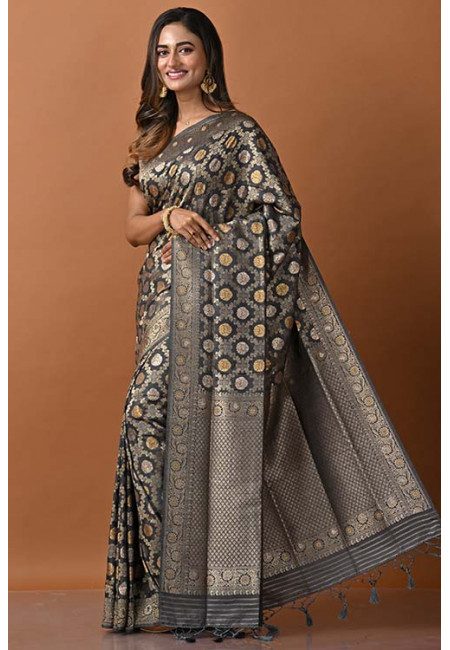 Deep Grey Color Manipuri Silk Saree (She Saree 1287)