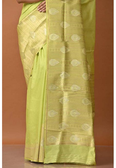 Olive Green Color Semi Katan Silk Saree (She Saree 1289)