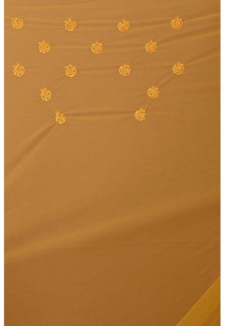 Mustard Color Designer Embroidery Net Saree (She Saree 1295)
