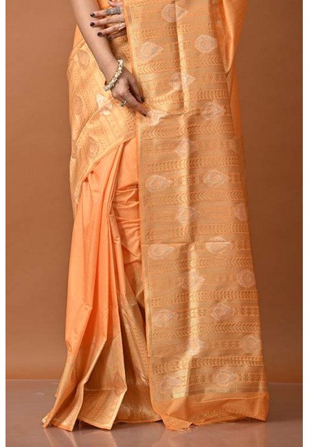 Sandy Brown Yellow Color Semi Katan Silk Saree (She Saree 1297)