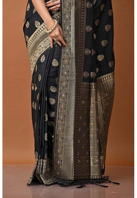 Black Color Manipuri Silk Saree (She Saree 1298)