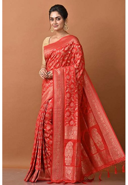 Red Color Manipuri Silk Saree (She Saree 1319)