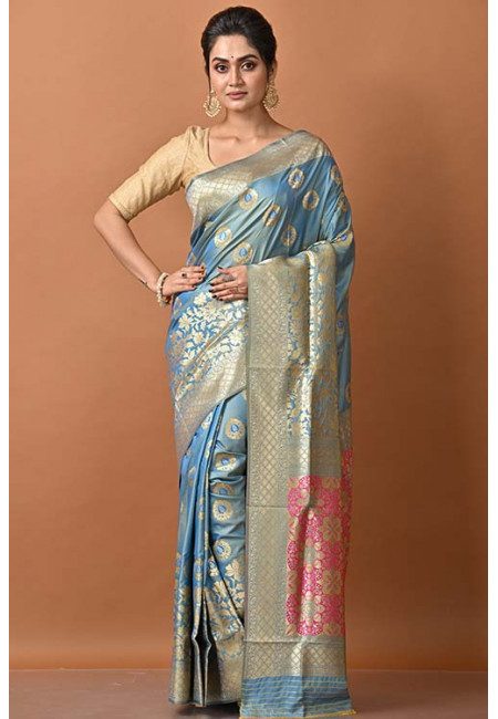 Grey Color Mysore Silk Saree (She Saree 1320)