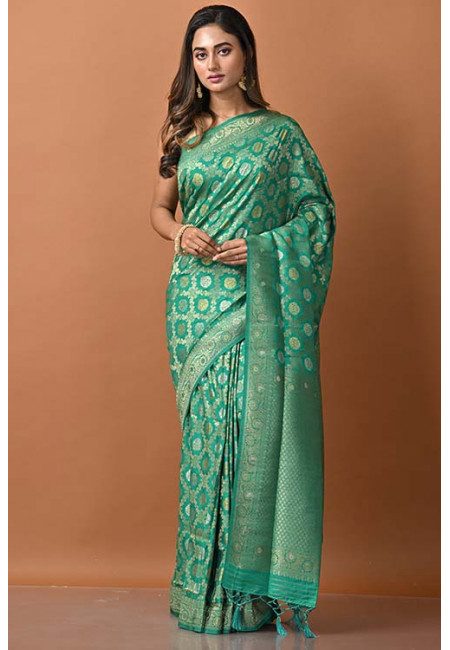 Parrot Green Color Manipuri Silk Saree (She Saree 1336)
