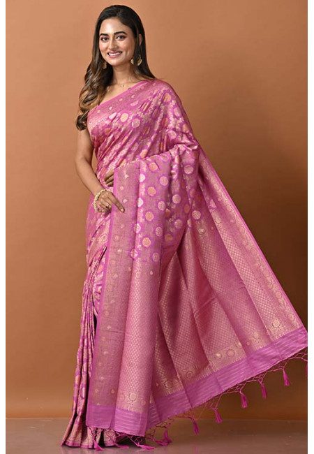 Mulberry Pink Color Manipuri Silk Saree (She Saree 1337)
