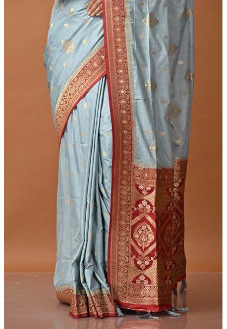 Steel Grey Color Manipuri Silk Saree (She Saree 1353)