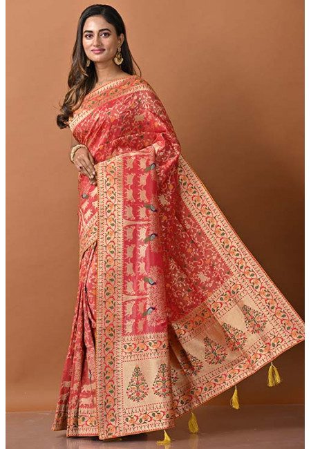 Red Color Semi Katan Silk Saree (She Saree 1354)