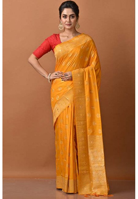Golden Yellow Color Manipuri Silk Saree (She Saree 1358)