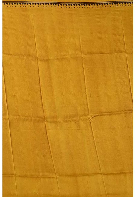 Off White And Mustard Color Printed Pure Silk Saree (She Saree 1408)