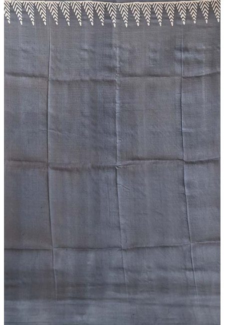 Deep Grey Color Printed Pure Silk Saree (She Saree 1414)