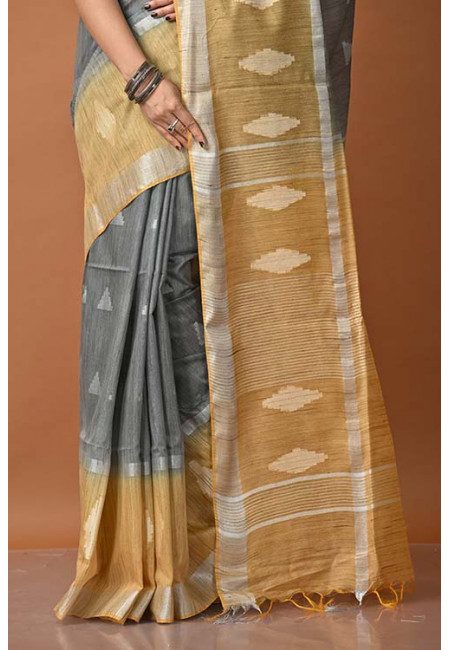 Grey Color Matka Silk Saree (She Saree 1418)