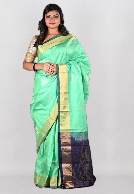 Light Green Color Kanivaram Silk Saree (She Saree 966)