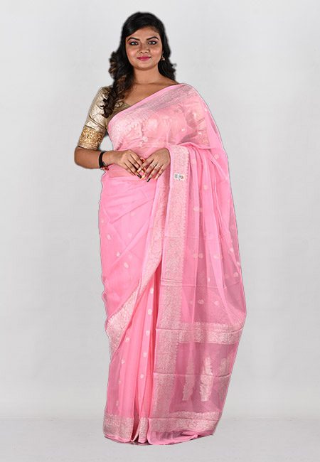 Pink Color Soft Chiffon Banarasi Saree (She Saree 972)