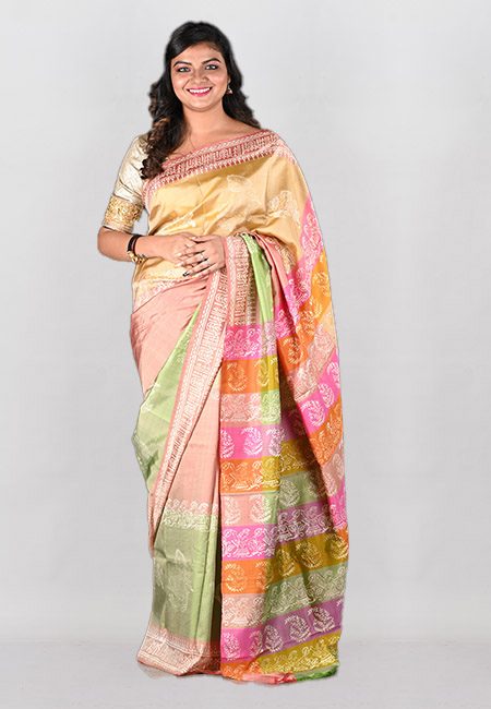 Multi Color Printed Pure Bishnupuri Silk Saree (She Saree 979)