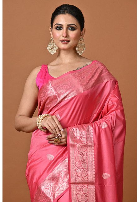 Pink Color Soft Semi Katan Silk Saree (She Saree 2352)