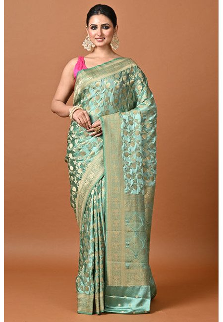 Oxley Green Color Soft Gajji Banarasi Silk Saree (She Saree 2362)