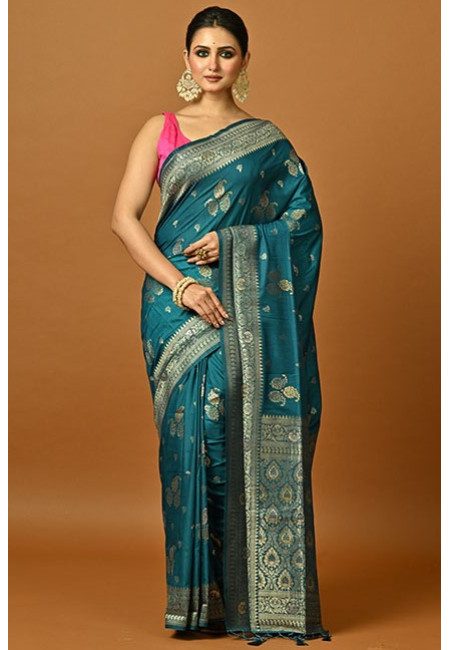 Deep Emareld Green Color Soft Manipuri Silk Saree (She Saree 2364)