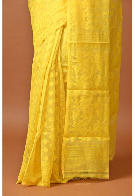 Yellow Color Soft Dhakai Jamdani Saree (She Saree 2373)