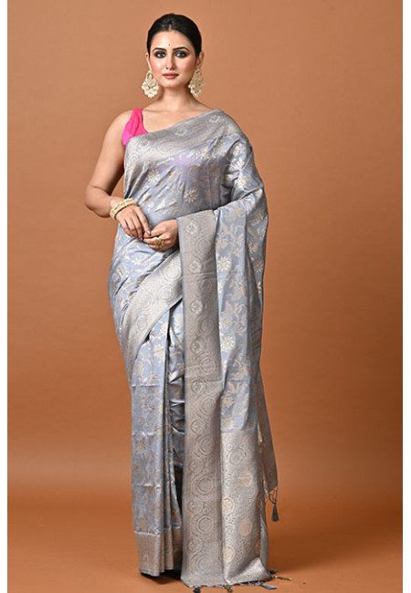 Light Grey Color Soft Manipuri Silk Saree (She Saree 2388)