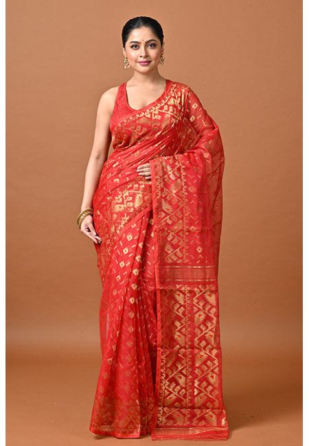 Red Color Designer Soft Dhakai Jamdani Saree (She Saree 2395)