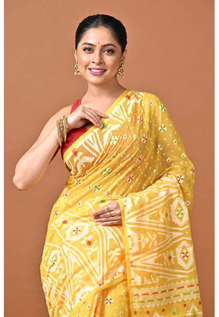 Yellow Color Soft Dhakai Jamdani Saree (She Saree 2397)