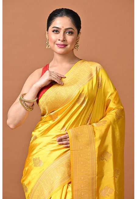Yellow Color Soft Gajji Banarasi Silk Saree (She Saree 2412)