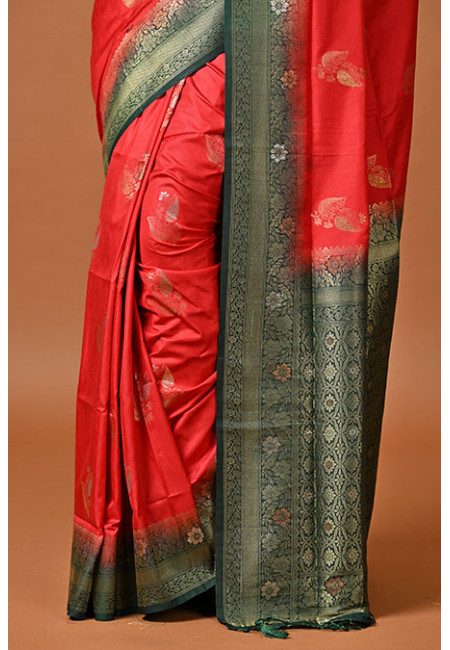 Red Color Soft Contrast Manipuri Silk Saree (She Saree 2415)