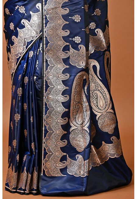 Navy Blue Color Bridal Banarasi Silk Saree (She Saree 2431)