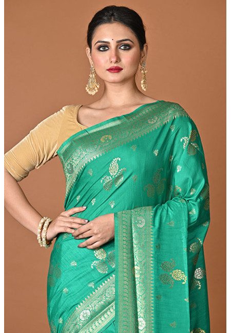 Green Color Soft Manipuri Silk Saree (She Saree 2478)