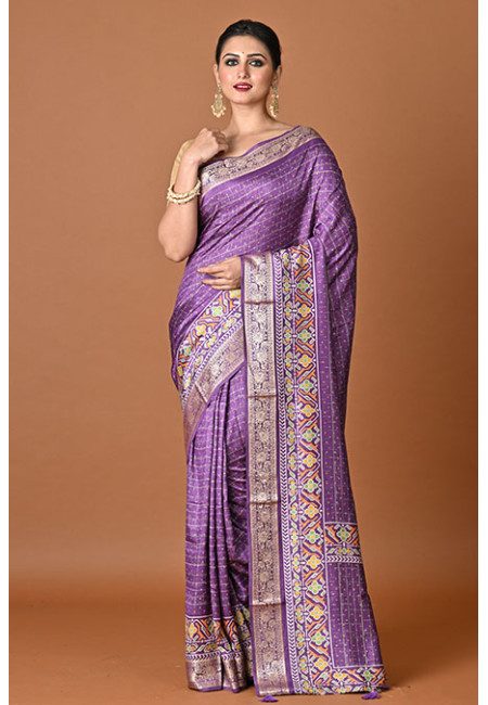 Deep Mauve Color Printed Soft Silk Saree (She Saree 2484)
