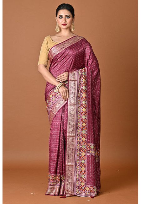 Maroon Color Printed Soft Silk Saree (She Saree 2488)