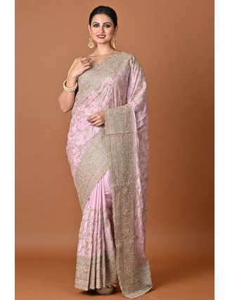 Pink Color Heavy Designer Bridal Georgette Saree (She Saree 2489)