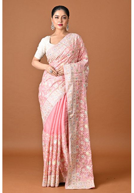 Baby Pink Color Designer Chinnon Party Wear Saree (She Saree 2505)