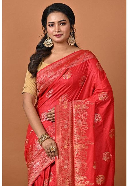 Red Color Soft Manipuri Silk Saree (She Saree 2191)