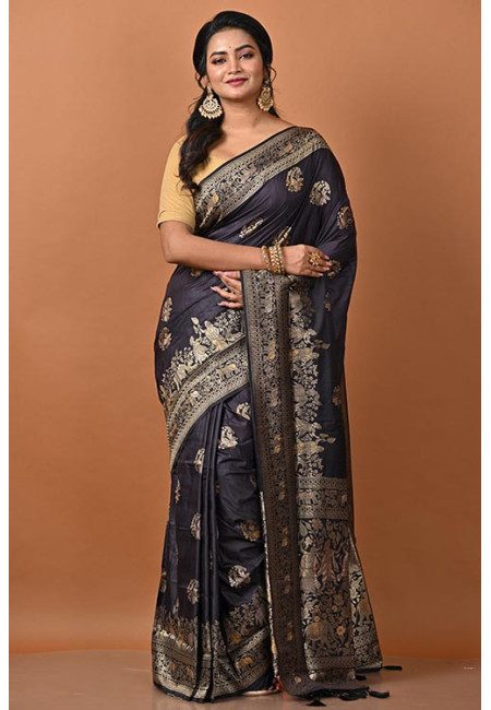 Midnight Blue Color Soft Manipuri Silk Saree (She Saree 2203)