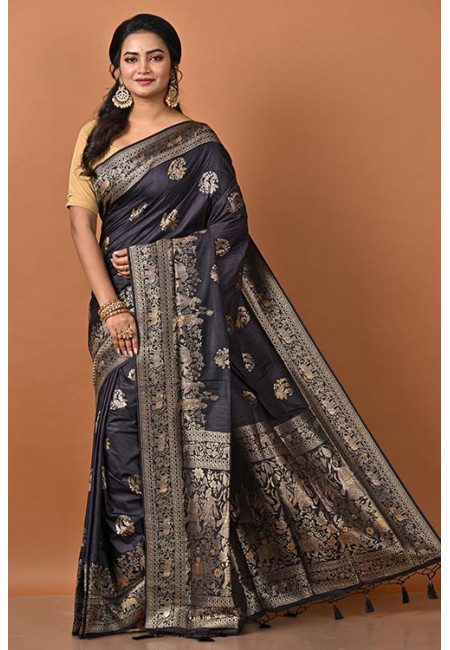 Midnight Blue Color Soft Manipuri Silk Saree (She Saree 2203)
