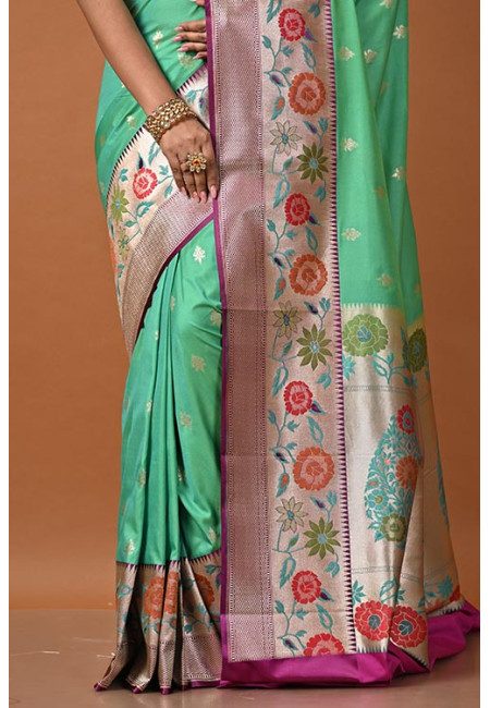 Green Color Designer Semi Katan Silk Saree (She Saree 2225)