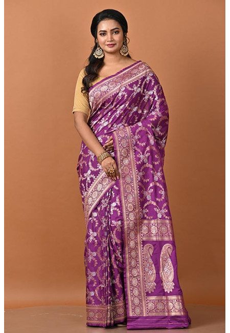Magenta Color Designer Single Katan Banarasi Silk Saree (She Saree 2230)