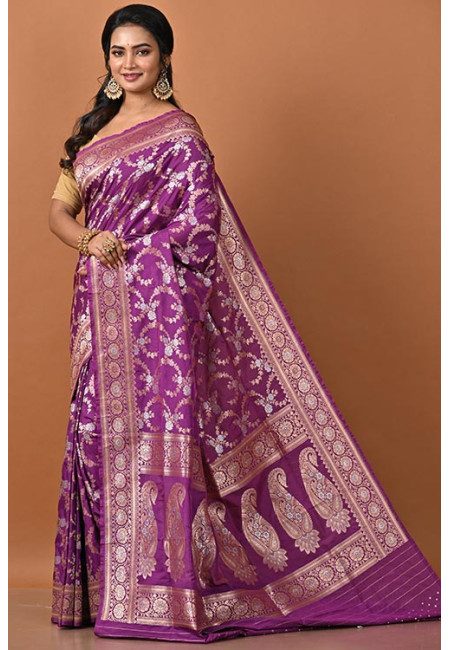 Magenta Color Designer Single Katan Banarasi Silk Saree (She Saree 2230)
