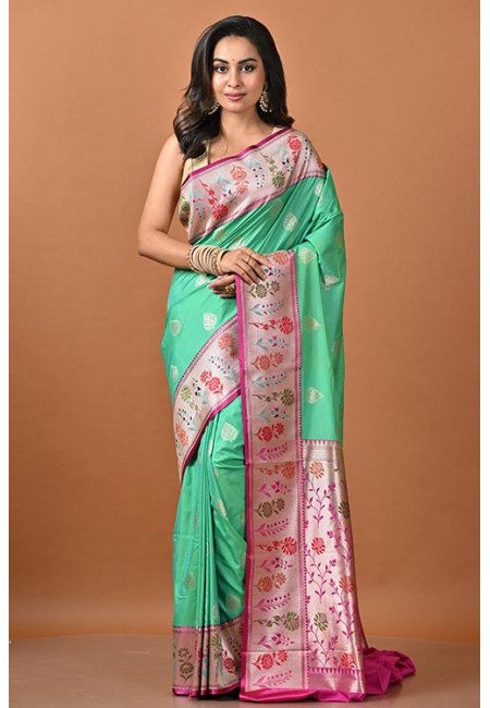 Green Color Designer Semi Katan Silk Saree (She Saree 2234)