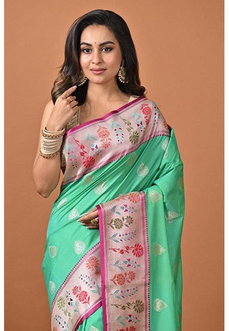Green Color Designer Semi Katan Silk Saree (She Saree 2234)