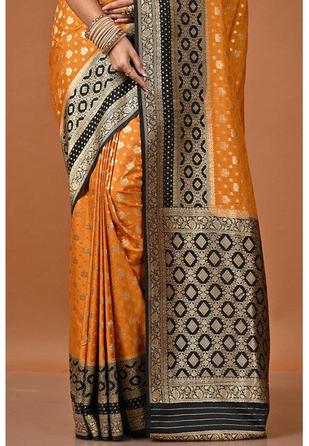 Mustard Color Contrast Soft Banarasi Gajji Silk Saree (She Saree 2235)