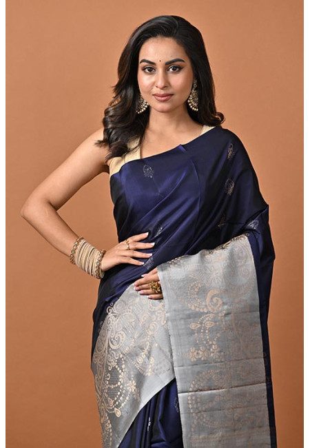 Navy Blue Color Pure Handloom Pattu Silk Saree (She Saree 2240)